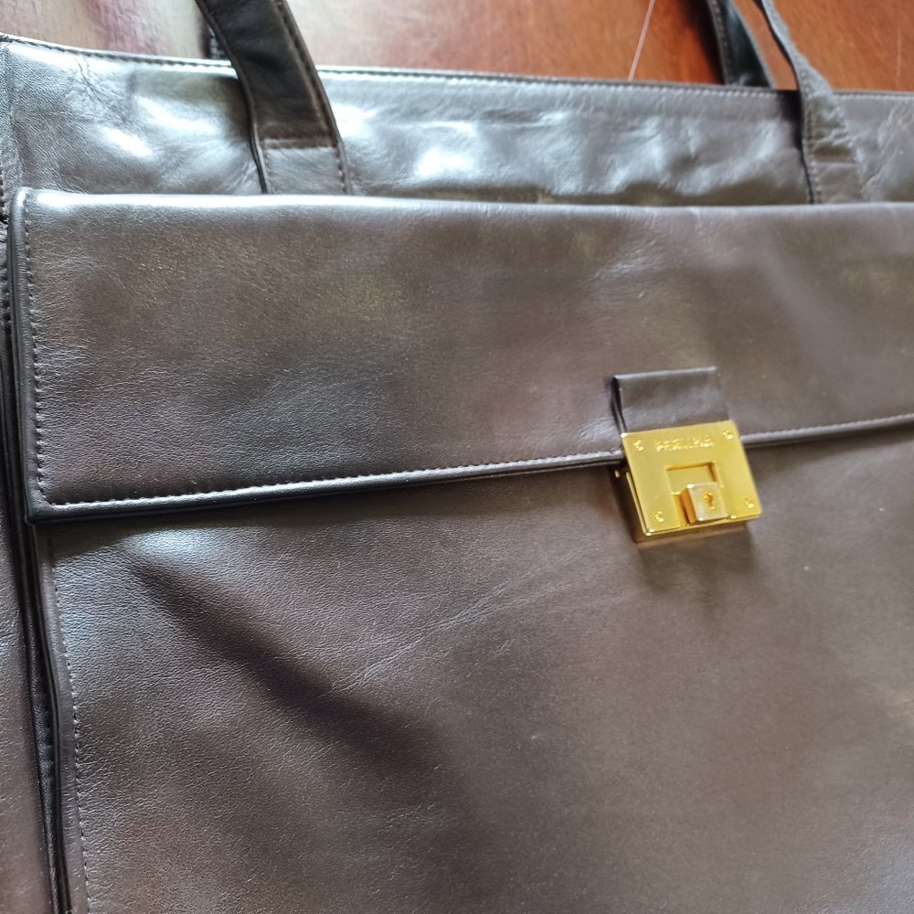 PERLINA New York Brown Handbag Satchel Shoulder bag Double-strap
